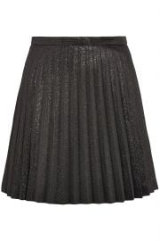 Pleated cotton-blend lamé mini skirt at The Outnet