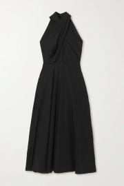 Pleated cotton-poplin halterneck maxi dress at Net a Porter