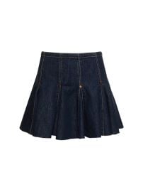 Pleated denim cotton blend mini skirt - REDONE - Women Luisaviaroma at Luisaviaroma