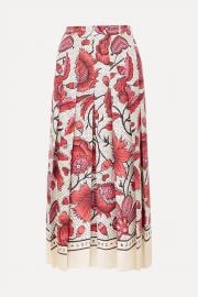 Pleated floral-print silk-twill skirt by Gucci at Net a Porter