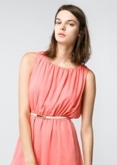 Pleated flowy dress at Mango