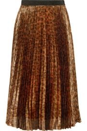 Pleated leopard-print silk-blend lame midi skirt by Christopher Kane at Net A Porter