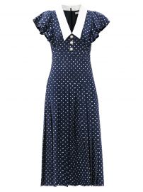 Pleated polka-dot silk midi dress at Matches