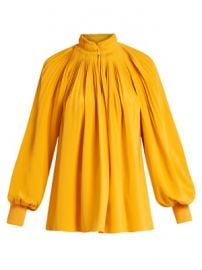 Pleated silk crepe de Chine top at Matches