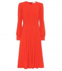 Pleated stretch-cr  pe dress at Mytheresa