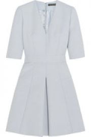 Pleated wool-blend mini dress at The Outnet