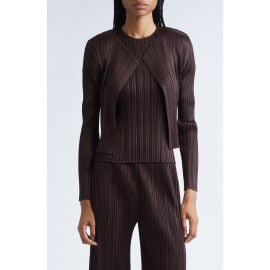 Pleats Please Issey Miyake Monthly Colors July Pleated Open Front Cardigan at Nordstrom