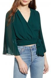 Pleats Thank You Wrap Top by Lulus at Nordstrom