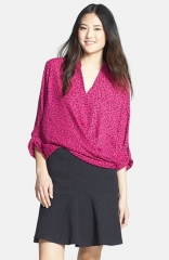 Pleione Faux Wrap Blouse in pink at Nordstrom