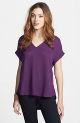 Pleione Mixed Media HighLow Top at Nordstrom