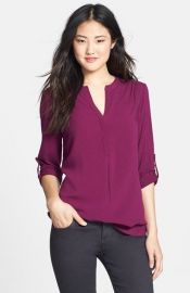 Pleione Mixed Media Tunic in purple at Nordstrom