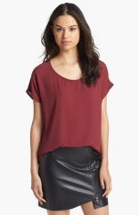 Pleione Scoop Neck Short Sleeve Blouse at Nordstrom