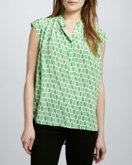 Plenty Cap-Sleeve Peasant Top at Neiman Marcus