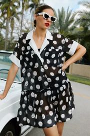 Plenty by Tracy Reese Short Sleeve Mini Polka Dot Dress at Anthropologie