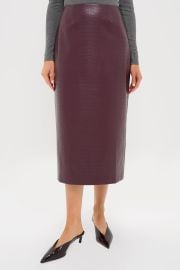 Plum Stamped Faux Leather Ellington Skirt Tuckernuck at Tuckernuck