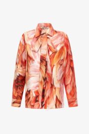 Plumage print shirt Orange Women Roberto Cavalli US at Roberto Cavalli