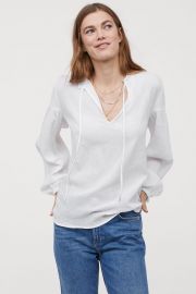 Plumeti Cotton Blouse at H&M