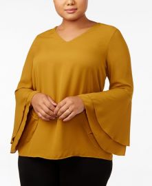 Plus Bell-Sleeve Blouse by Alfani at Macys