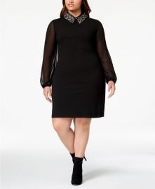 Plus Size Embellished Collar Dress at Macys