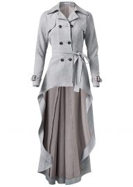 Plus Size Faux Suede Trench Coat by Venus at Venus