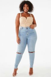 Plus Size Floral Lace Bodysuit at Forever 21