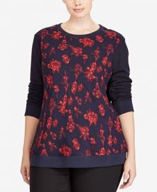 Plus Size Floral-Print Sweatshirt by Ralph Lauren at Macys