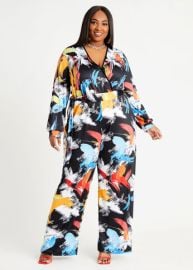 Plus Size Jumpsuits Plus Size Belted Wide Leg Jumpsuit Dressy Jumpsuit at Ashley Stewart