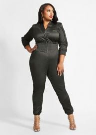 Plus Size LA LA Anthony Lace-Up Jumpsuit at Ashley Stewart