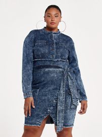 Plus Size Marisa Tie Waist Denim Dress    FTF at Fashion to Figure