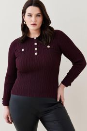 Plus Size Military Knit Sweater at Karen Millen