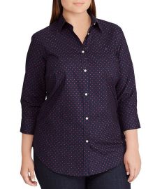 Plus Size No-Iron Button Down Shirt at Dillards