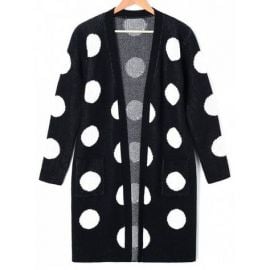 Plus Size Polka Dot Tunic Cardigan by Zaful at Zaful