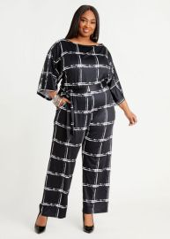 Plus Size Printed Jumpsuits Plus Wide Leg Jumpsuits Special Occasion at Ashley Stewart