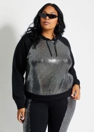 Plus Size Sequin Panel Hoodie at Ashleystewart