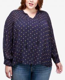 Plus Size Smocked Top by Lucky Brand at Macys