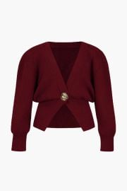 Plus Size Solid Knit V-neck Cardigan at Micas
