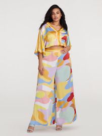 Plus Size Stela Camo Print Wide Leg Pants - Gabrielle Union x FTF    FTF at Fashion to Figure