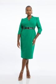 Plus Size Structured Crepe Forever Midi Dress at Karen Millen