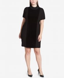 Plus Size Velvet-Front Sweater Dress at Macys