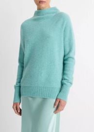 Plush Cashmere Funnel Neck Sweater in Storefront at Vince