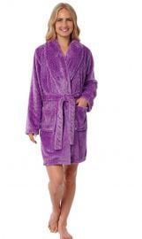 Plush Fleece Chevron Bathrobe by Silver Lilly at Amazon