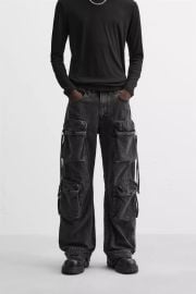 Pocket Denim Cargo Pants at Zara