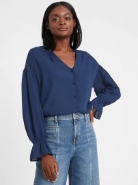 Poet-Sleeve Blouse at Banana Republic