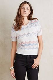 Pointelle Chevron Pullover at Anthropologie