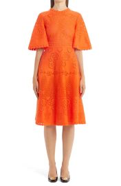 Pointelle Cotton Blend A-Line Dress by Valentino at Nordstrom