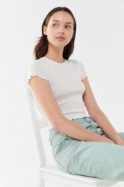 Pointelle Lettuce-Edge Baby Tee at Urban Outfitters