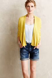 Pointelle Peplum Cardigan at Anthropologie