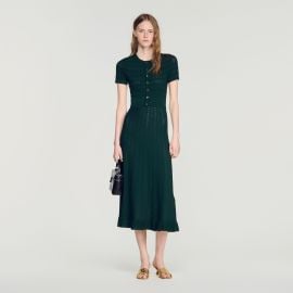 Pointelle knit midi dress at Sandro