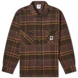 Polar Skate Co Mike Flannel Shirt Brown amp Mauve END US at END.