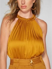 Polina Pleated Braid Bodysuit by Guess at Guess